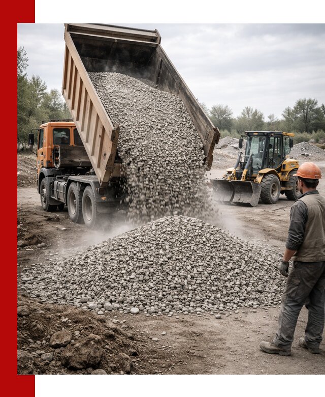 Доставка щебня в Балахне крупными и мелкими фракциями