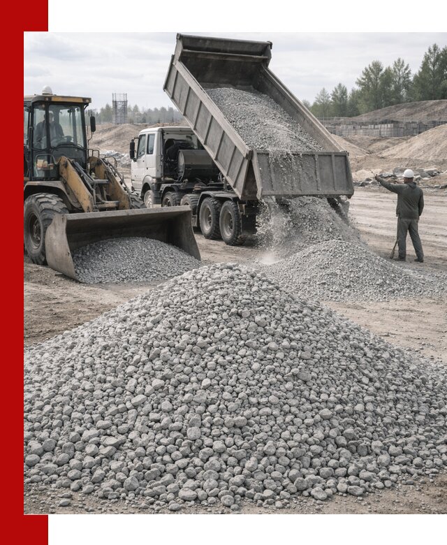 Доставка известнякового щебня фр. 5–20 в Балахне