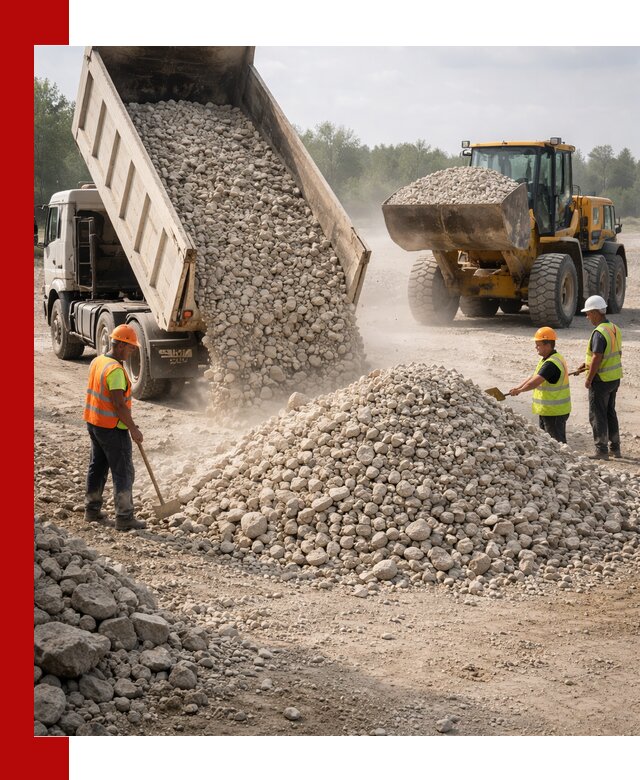 Доставка известнякового щебня фр. 40-70 в Балахне