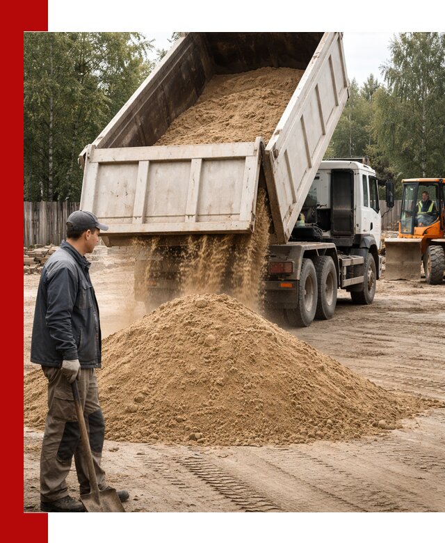 Доставка и продажа песка с разгрузкой в Балахне