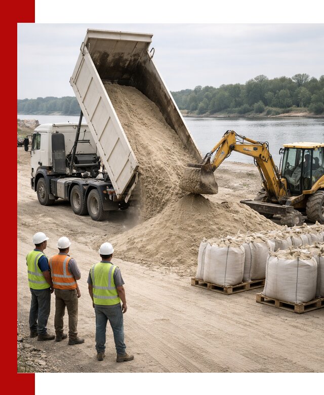 Доставка речного песка в Балахне самосвалами и погрузкой