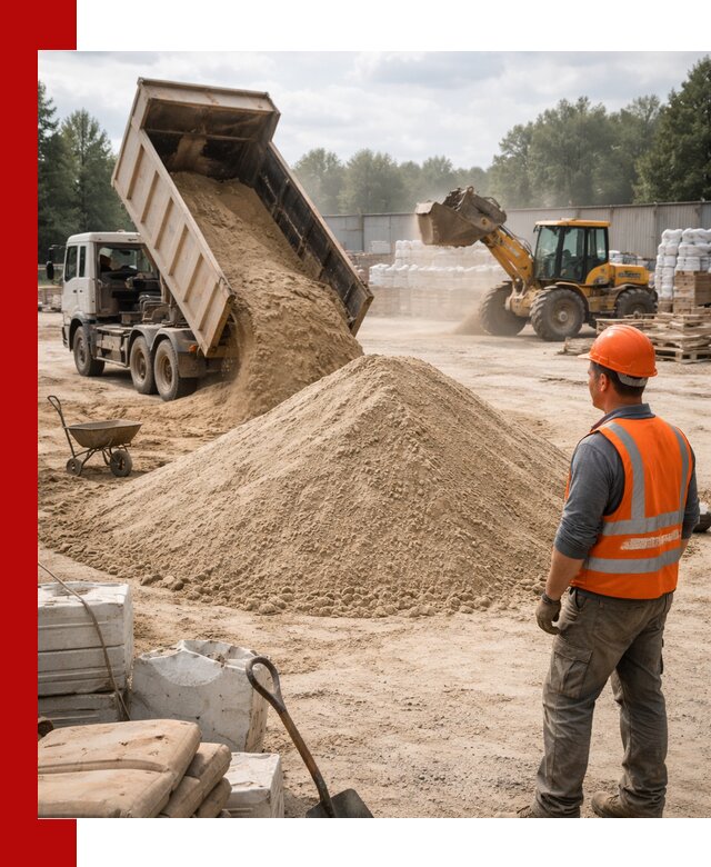 Доставка строительного песка с самосвалом в Балахне