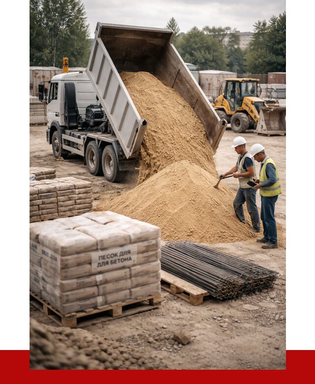 Песок для бетона в Балахне от 2612 р. с доставкой, ПРОНЕРУДБлх