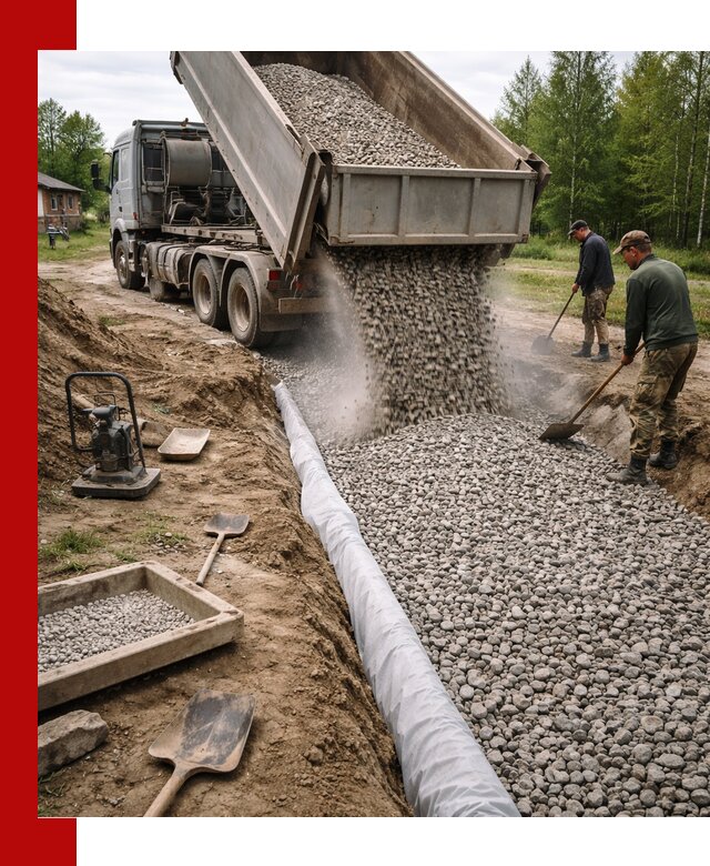 Гравий для дренажа с доставкой в Балахне качественный и недорогой
