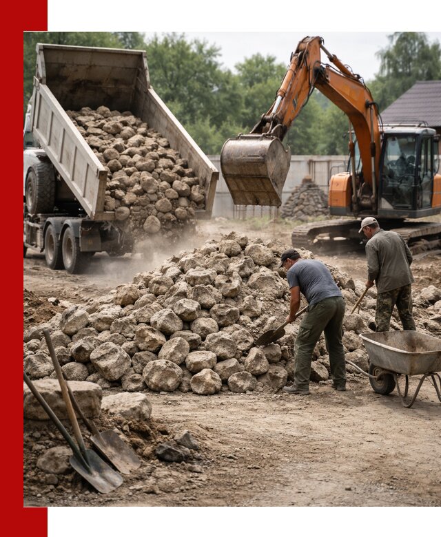 Доставка и разгрузка бутового камня в Балахне