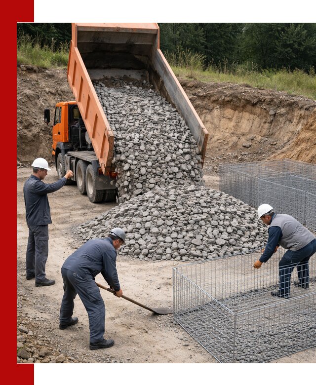 Камень для габионов с доставкой в Балахне быстро и надёжно
