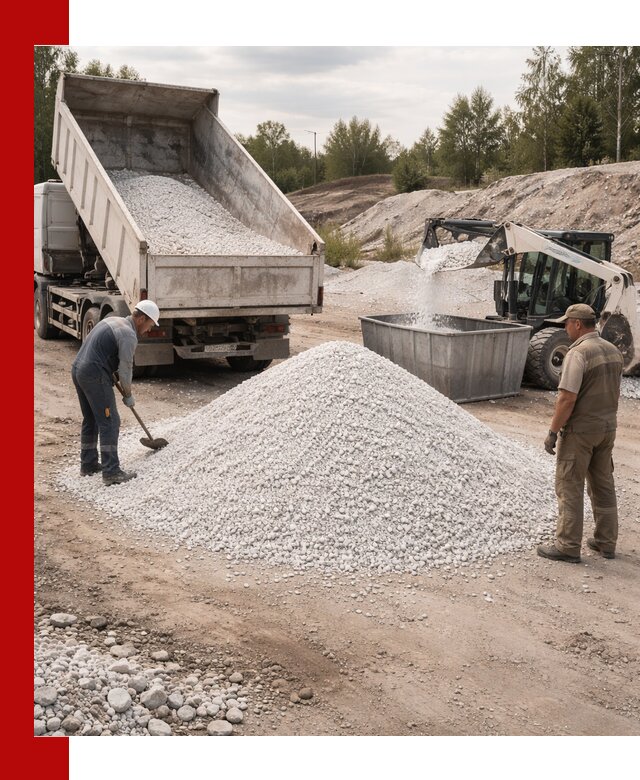 Доставка и продажа белой мраморной крошки в Балахне