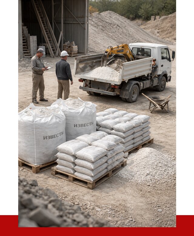 Известь строительная в Балахне с доставкой от 4388 р. | ПРОНЕРУДБлх