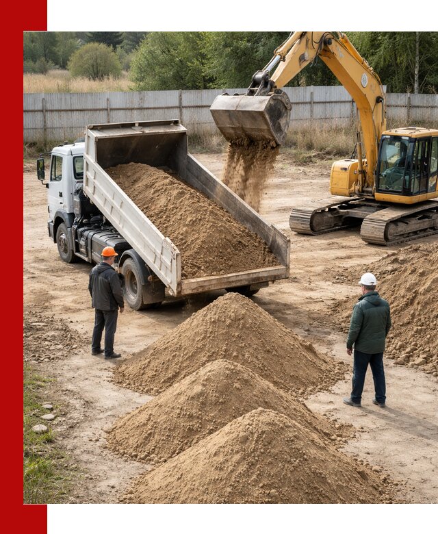 Доставка супеси вагонными и автопартиями в Балахне