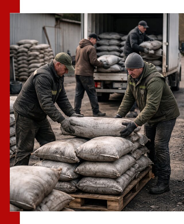 Доставка угля в мешках по выгодным ценам в Балахне