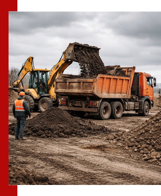 Вывоз грунта и строительного мусора в Балахне грузовыми самосвалами