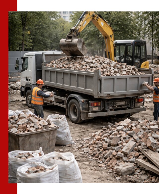 Вывоз строительного мусора в Балахне с самосвалами и контейнерами